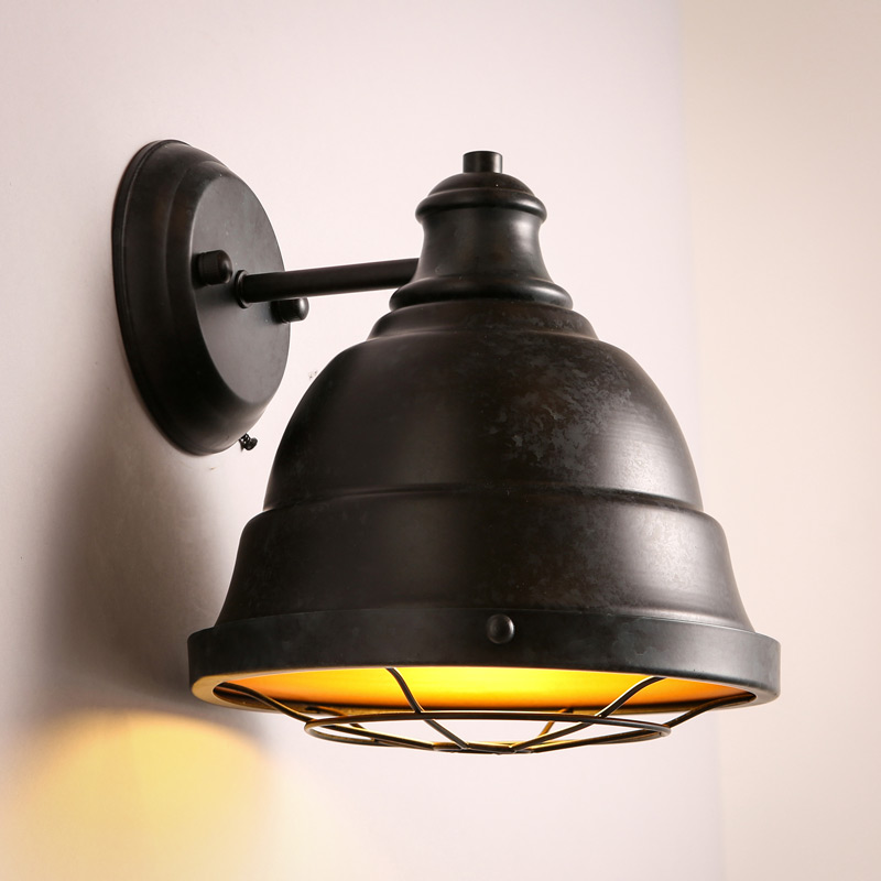 

Satin Black 1 Light Barn Style Wall Sconce